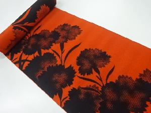 アンティーク　草花模様織出し八寸帯地反物